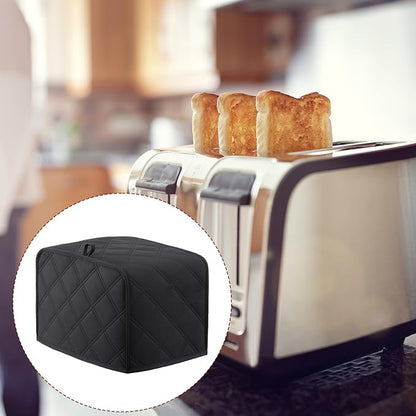 Toaster Cover 2 Slice, 11.4 x 7.5 x 7.9in Universal Size Toasters Dusts Covers, Black Kitchen Small Appliance Cover, Polyester and Cotton Quilted Kitchen Appliance Covers
