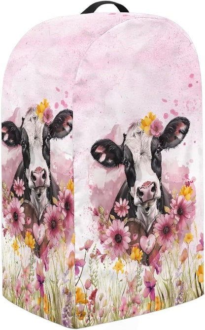 Kitchen Countertop Blender Cover with Drawstring Small Appliance Dust Protection 9.4”Lx7.2”Wx15.9”H Kitchen Blender Cover for Home Kitchen Decor Purple Flower Cow Print