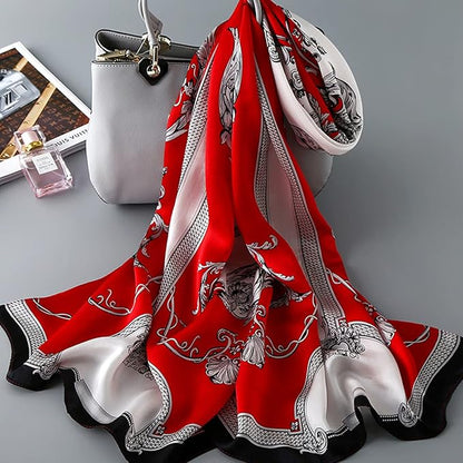 Fashion Scarves Scarf 100% Silk Feeling Scarf Silk Like Scarves Long Lightweight Sunscreen Shawls for Women