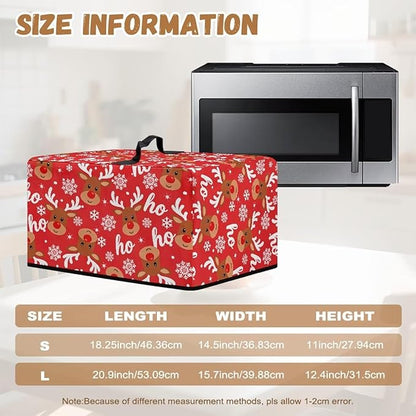 Microwave Ovens Dust Cover, Christmas Elk Heat-Resistant Waterproof Polyester Oven Protection Case for Microwave Oven Smart Oven Toaster Stainless Steel Oven