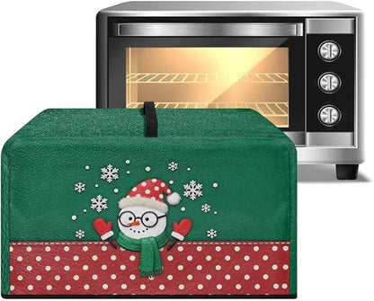 Microwave Oven Universal Dust Cover, Christmas Snowman Waterproof Polyester Fabric Dust Cover Heat-Resistant Air Fryer Dust Cover Appliance Airfryer Dust Jacket