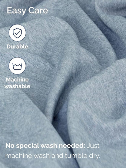 Extra Deep Twin XL Fitted Sheet - Hotel Luxury Single Fitted Sheet Only - Easily Fits 18 inch to 24 inch Mattress - Ultra Soft, Wrinkle Free w/Extra Deep Pockets - Breathable & Comfy - Heathered Blue