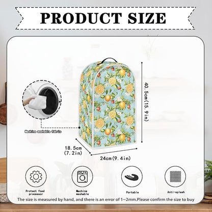 Blender Dust Cover for Stand Mixer or Coffee Maker Appliance, Anti Fingerprint Polyester Dust Proof Stain Resistant Blender Cover for Home Kitchen, Lemon Floral Print
