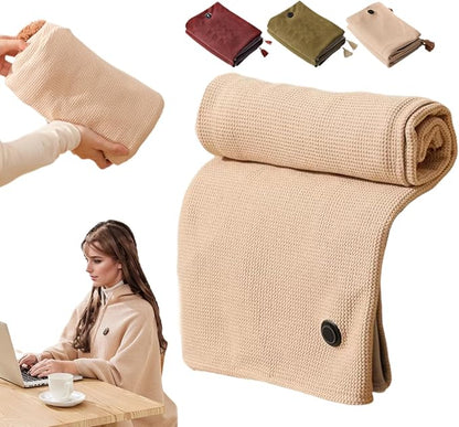 Portable Heated Shawl, 2026 New Portable Heated Blanket Shawl Wraps for Women, Cordless Heated Blanket with 3 Heating Levels for Home Camping Travel (Beige)