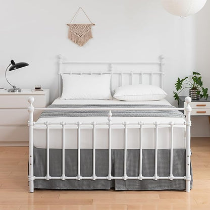 Twin Bed Skirt - Twin Size Bed Skirt 16 Inch Drop with Split Corners, Pleated Waffle Weave Bed Skirt, Tailored Dust Easy Fit, Machine Washable (Grey, Twin - 16" Drop)