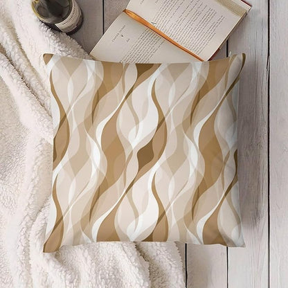 Cream Throw Pillow Covers Modern Abstract Cream and Grey Striped Decorations for Bedroom Living Room Farmhouse Sofa Pillows Bed Couch 22x22 Inch