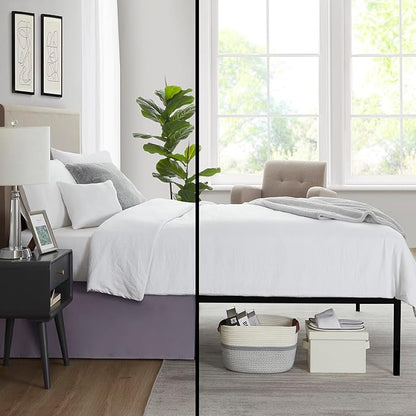 Nestl Grayish Purple Full XL Bed Skirt - Full XL Size Bed Skirt 14 Inch Drop - Brushed Microfiber Bed Skirts - Hotel Quality Pleated Bed Skirt - Shrinkage & Fade Resistant