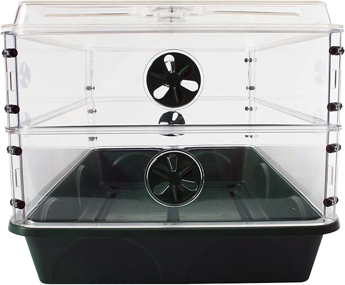 EarlyGrow 93807 Domed Propagator, 2 Height Extenders, Green