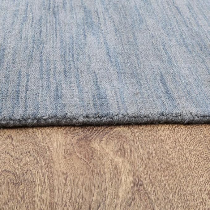 Rugsotic Carpets Hand Knotted Gabbeh Wool 3'x5' Area Rug Solid Light Blue L00111