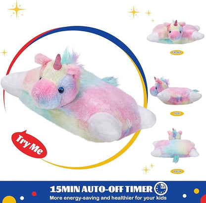 Glow Guards 16" Light Up Musical Rainbow Unicorn Plush Pillow,LED Singing Soft Colorful Unicorn Stuffed Animal,Sofa Decors Birthday Christmas Children's Day Gifts for Toddlers Kids