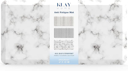 Klay Home Kitchen mats for Floor Anti Fatigue, 3/4" Thick 100% PU Memory Foam Kitchen mat, Padded Kitchen mat, Cushion Kitchen Sink Rug - Waterproof - Non-Slip - Well-Made (Medium 20" x 39", Marble)