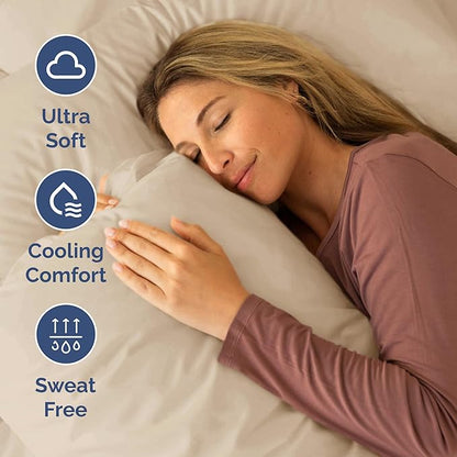 RV Short Queen Sheet Set 60 X 75 - 4 Piece RV Short Queen Bed Sheets - Soft, Breathable & Cooling - Designed for Bunks, Trailers & Camper - Fits 8” to 12" Mattress - Hotel Luxury Bedding - Wheat