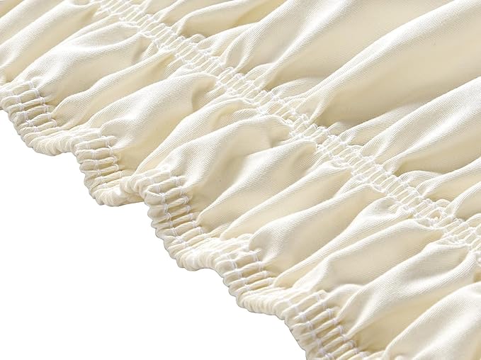 Ivory Wrap Around Bed Skirts with 16" Drop - Three Sides Fabric Adjustable Elastic Dust Ruffle Silky Soft -600 TC Stretchy Bed Skirt-King XL(78"X 84") Ivory