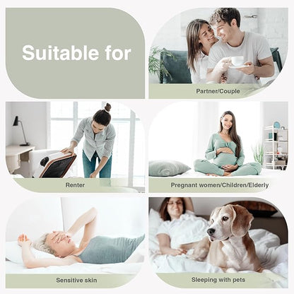 Novilla California King Mattress Topper, Extra Thick Pillow Top Mattress Pad with Down Alternative, Breathable Mattress Cover with for 8-21", Machine Washable Fitted Mattress Protector – Green-White