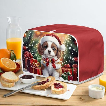ZFRXIGN Christmas Puppy Dog Toaster Cover 4 Slice Toaster Dust Cover Small Appliance Covers Toaster Oven Cover Dust Cover Kitchen Decorative Protector Cavalier King Charles Spaniel Dog