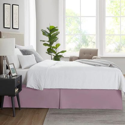 Nestl Peach Twin Bed Skirt - Twin Size Bed Skirt 14 Inch Drop - Brushed Microfiber Bed Skirts - Hotel Quality Pleated Bed Skirt - Shrinkage & Fade Resistant