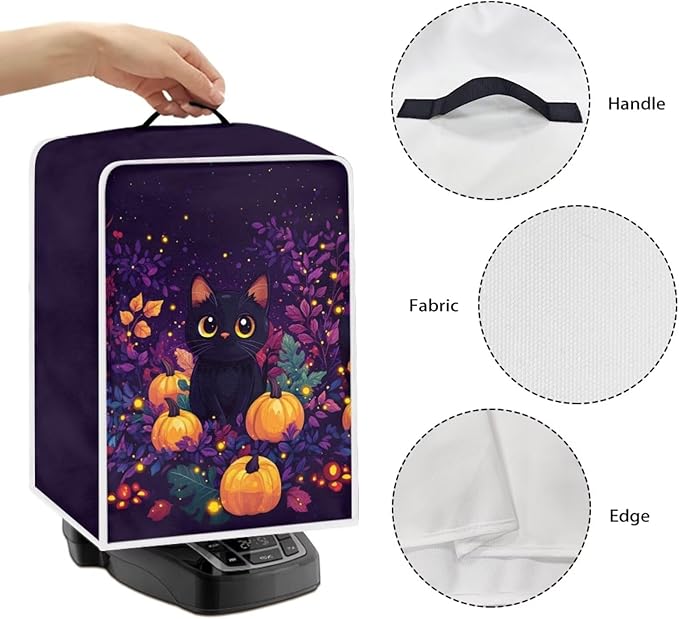 Halloween Coffee Maker Cover Black Cat Coffee Machine Protector Dustproof Waterproof Appliance Covers