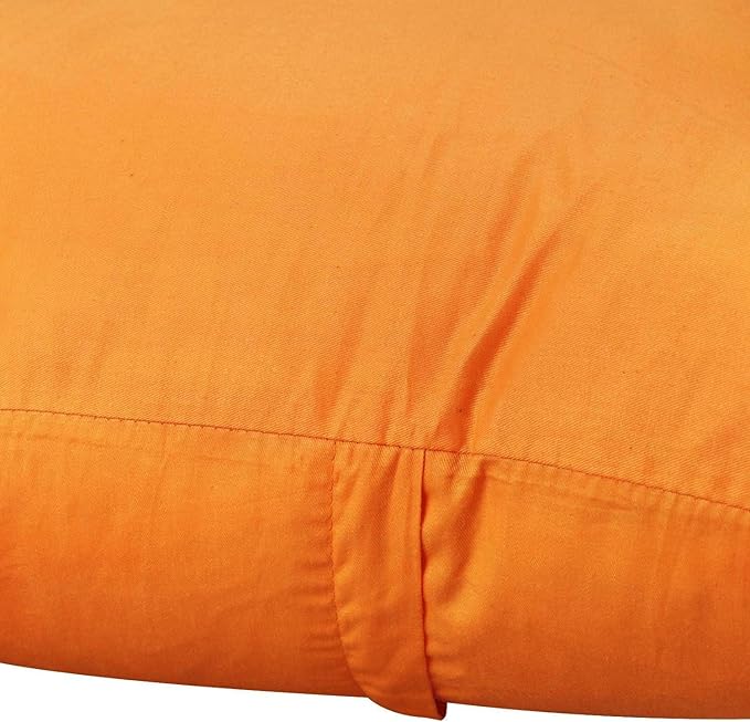 Thmyo 4-Pack 100% Cotton Comfortable Solid Decorative Throw Pillow Case Square Cushion Cover Pillowcase Sublimation Blank Halloween DIY Throw Pillow Covers for Sofa Bed(18x18 inch/45x45cm,Fall Orange)