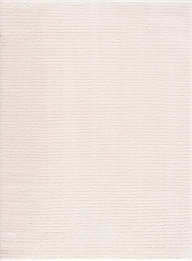 Hauteloom Keita Living Room, Bedroom Area Rug - Contemporary - High Pile - Bone - 6'7" x 9'