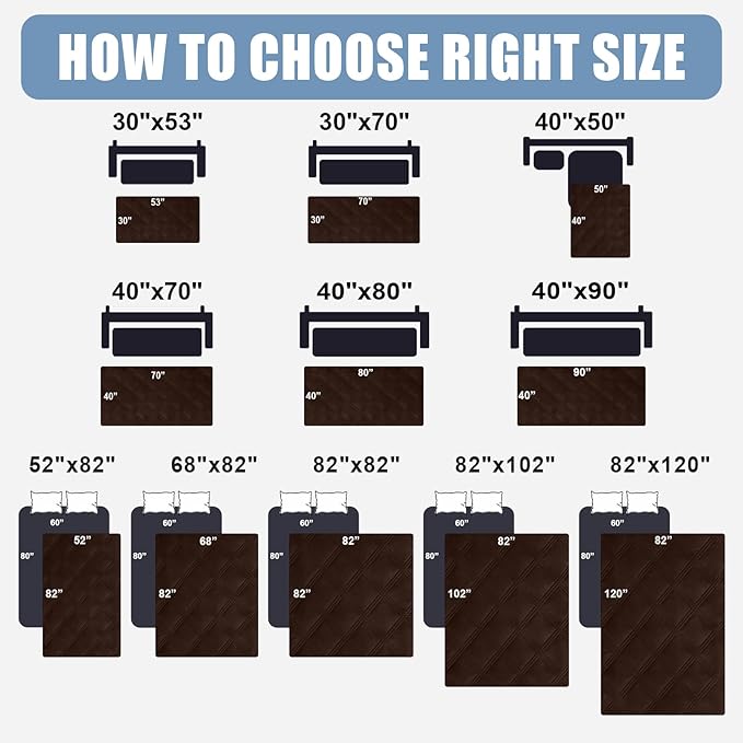 Smiry Waterproof Dog Bed Cover Blanket 40x50, Soft Reversible Pet Blanket, Washable Leakproof Cats Dogs Couch Cover for Sofa, Couch, Furniture, Lattice, Chocolate/Chocolate