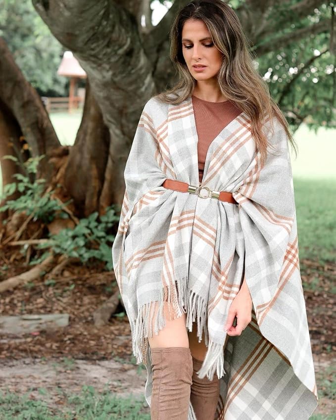 Breezy Lane Women's Shawl Wraps Warm Poncho Ruana Wrap Cardigan