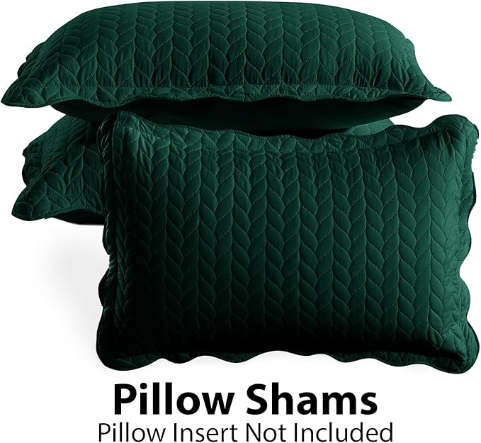 IR Imperial Rooms 8 Pack California King Quilt Bedding Set (118"x106") - Bulk Wholesale for Hotels, Guest Bedroom & Airbnbs - Lightweight Microfiber Reversible Embossed Quilts Bedspread (Emerald)
