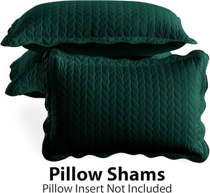 IR Imperial Rooms 8 Pack California King Quilt Bedding Set (118"x106") - Bulk Wholesale for Hotels, Guest Bedroom & Airbnbs - Lightweight Microfiber Reversible Embossed Quilts Bedspread (Emerald)