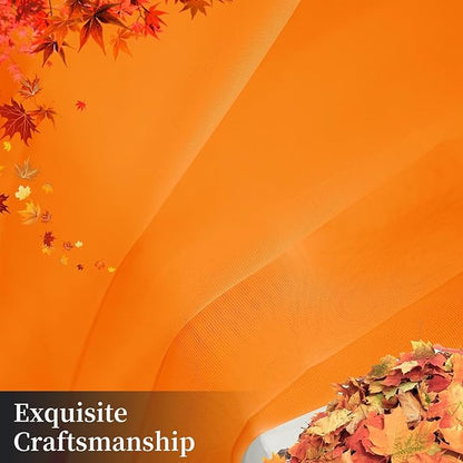 Sheer Curtains 54 Inches Long 2 Panels, Rod Pocket Short Curtain for Kitchen, Bedroom, Cafe Window(Orange 38" W x 54" L)