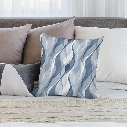 Light Blue Throw Pillow Covers Modern Abstract Blue and Grey Striped Decorations for Bedroom Living Room Farmhouse Sofa Pillows Bed Couch 16x16 Inch