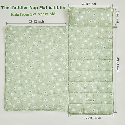 Toddler Nap Mat with Removable Pillow,Ultra Soft Slumber Bags for Girls,Kids Sleeping Bags with Roll Up Design, Perfect for Preschool,Daycare,Kindergarten