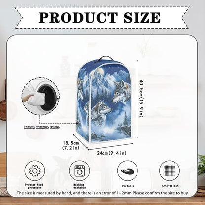 Talayituse Wolf Mountain Print Blender Dust Cover, Fingerprint Protection Cover for Stand Mixer or Coffee Machine, Home Kitchen Appliance Covers for Stain Dust Resistant Supplies