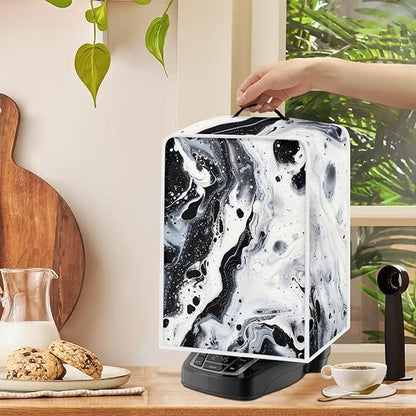 Marble Coffee Maker Cover Protector with Top Handle Washable Dustproof Small Kitchen Appliance Protector