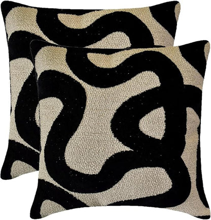 The HomeCentric Black Bed Runner for King/Queen/Twin Cut Velvet Decorative Bed Scarf 53"x18" Bed Runner Without Pillow Cover, Abstract Bed Scarf Bedroom Décor Accent - Noir Scroll