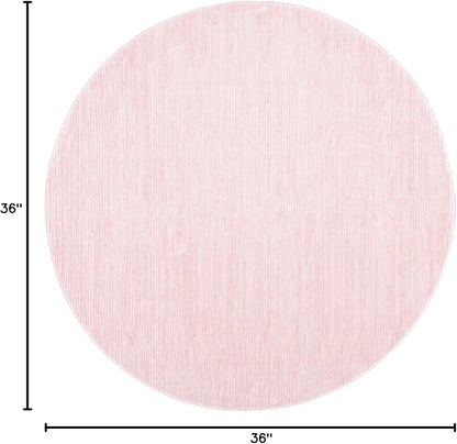 SAFAVIEH Vision Collection Area Rug - 3' Round, Pink, Modern Ombre Design, Non-Shedding & Easy to Clean, Ideal for Foyer, Entryway, Bedroom, Accent Space (VSN606U)