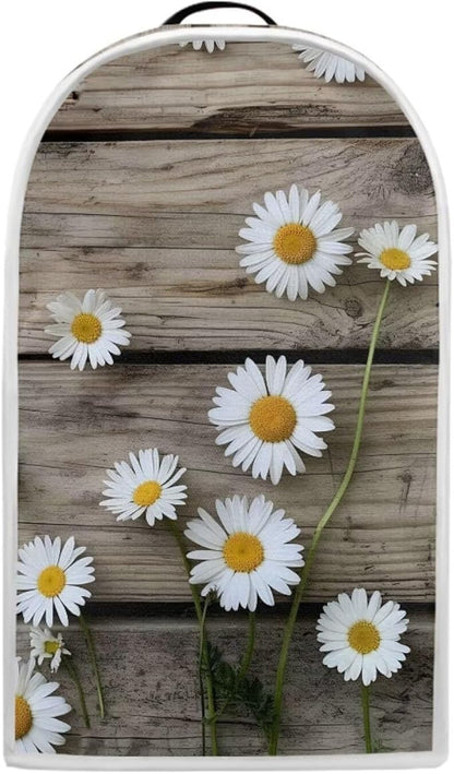 Talayituse Daisy Wood Print Blender Dust Cover, Fingerprint Protection Cover for Stand Mixer or Coffee Machine, Home Kitchen Appliance Covers for Stain Dust Resistant Supplies