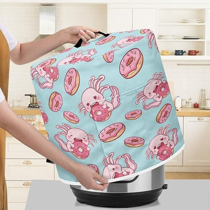 Axolotl Kitchen Appliance Covers, Dust Cover for 3 qt Air Fryer & Pressure Cooker Kitchen Appliance Accessories with Storage Pockets, Machine Washable