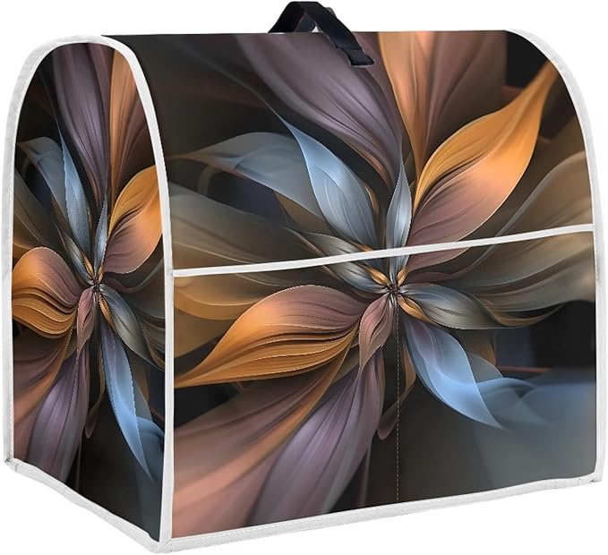 Stand Mixer Cover Compatible with Kitchen Aid Mixer, Brown Flower Kitchen Appliance Dustproof Covers with Accessories Pockets, Fits All Tilt Head & Bowl Lift Models Mixers