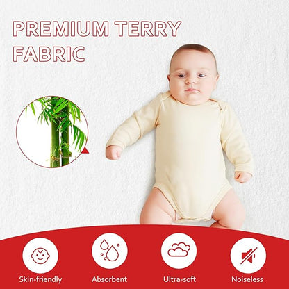 Pack and Play Sheets & Waterproof Terry Pack N Play Mattress Protector Pad Cover 4 Pack, Viscose Terry Pack N Play Sheets Set, Grey & Navy