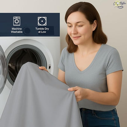 Cottington Lane Ruffled Bed Skirt Full Size with Split Corner, Brushed Microfiber Hotel Quality Silver Grey Dust Ruffle, 21 Inch Drop Gathered Bedskirt, Soft and Stylish, Shrinkage and Fade Resistant