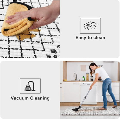 KIMODE Kitchen Mats for Floor Anti Fatigue, Geometric Kitchen Runner Rugs Non Slip, Padded Kitchen Floor Mats, Memory Foam Kitchen Mats Cushioned, Standing Desk Mat for Laundry Office Sink 24"x59"