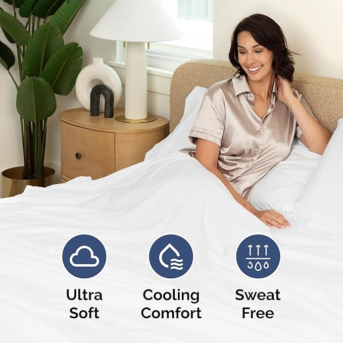 Split California King Bed Sheets - Extra Soft Split California King Sheets Sets – Designed for Split California King Mattresses – Cal King Split Fits 14" to 16" Deep Pocket Fitted Sheet Set – White