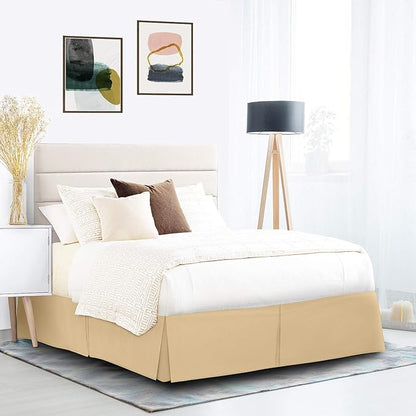 Nestl Gold Full Bed Skirt - Full Size Bed Skirt 14 Inch Drop - Brushed Microfiber Bed Skirts - Hotel Quality Pleated Bed Skirt - Shrinkage & Fade Resistant