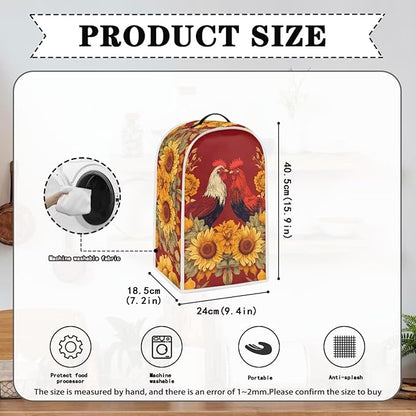 Rooster Blender Dust Cover Bread Maker Toaster Cover Sunflower Kitchen Accessories Small Appliance Cover Dustproof Size S