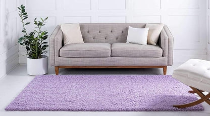 Unique Loom Solid Shag Collection Area Rug (3' 3" x 5' 3" Rectangle, Lilac)