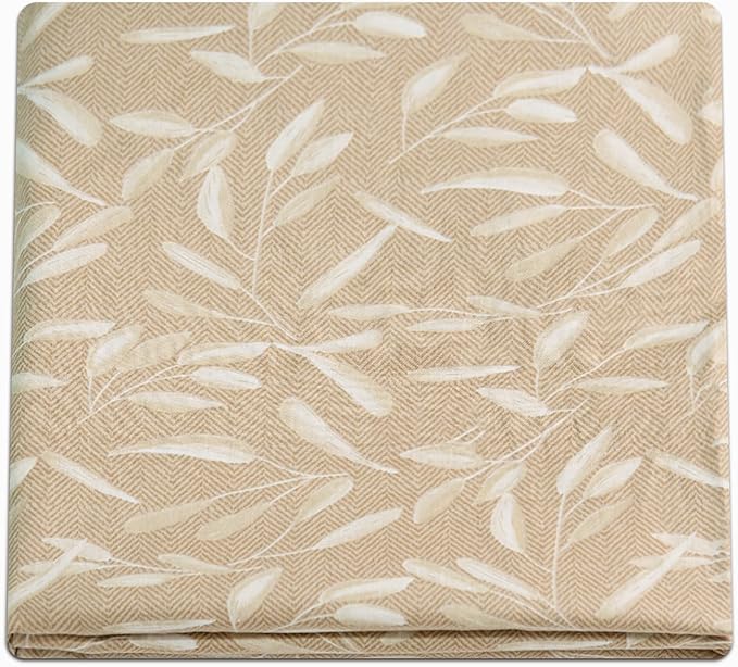 ZonLi Futon Mattress Cover Queen Size for Traditional Japanese Floor Futon Mattress with Zipper,Tatami Floor Sleeping Mat Cover,Super Soft and Machine Washable (64‘’x84‘’, Beige Leaves)