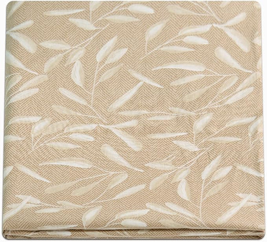 ZonLi Futon Mattress Cover Queen Size for Traditional Japanese Floor Futon Mattress with Zipper,Tatami Floor Sleeping Mat Cover,Super Soft and Machine Washable (64‘’x84‘’, Beige Leaves)