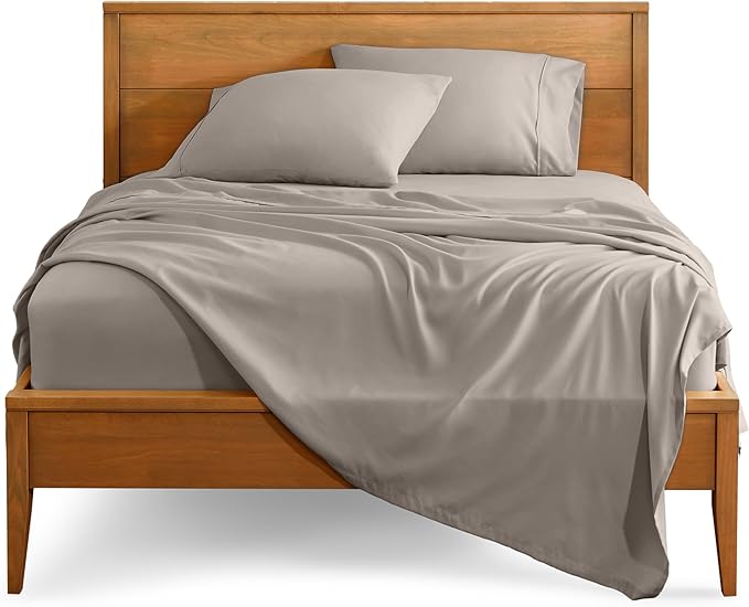 Bare Home Ultra-Soft King Sheet Set - Luxury 1800 - Hydro-Brushed - Deep Pockets - Easy Fit - 4 Piece Set - Bedding Sheets & Pillowcases (King, Khaki)