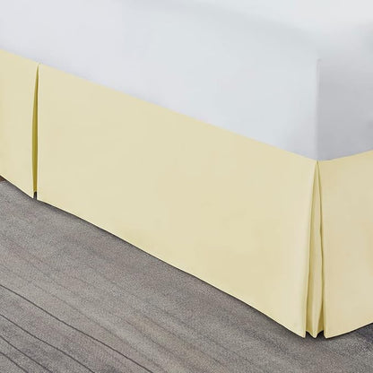 Nestl Vanilla Yellow Bed Skirt King Size - King Bed Skirt 14 Inch Drop - Brushed Microfiber Bed Skirts - Hotel Quality Pleated Bed Skirt - Shrinkage & Fade Resistant