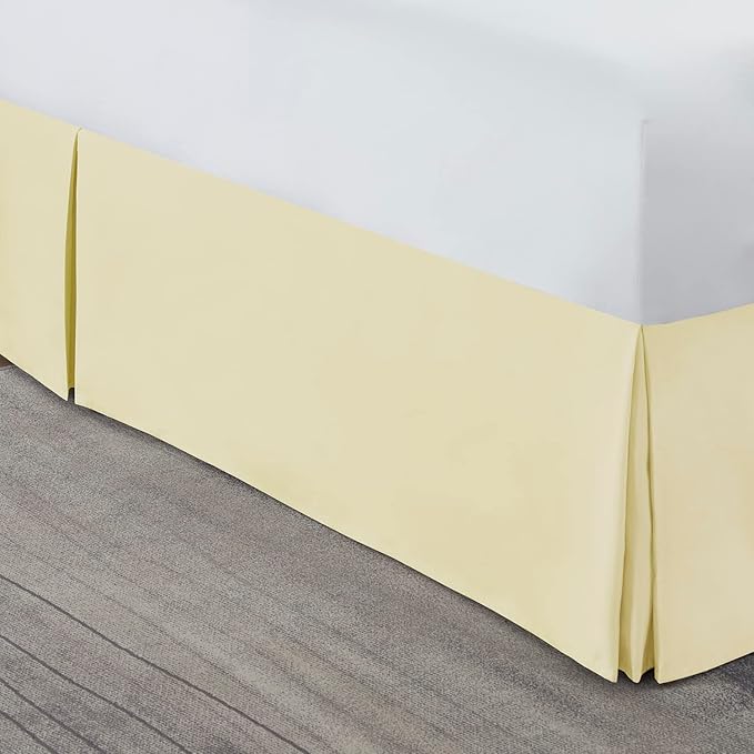 Nestl Vanilla Yellow Twin XL Bed Skirt - Twin XL Size Bed Skirt 14 Inch Drop - Brushed Microfiber Bed Skirts - Hotel Quality Pleated Bed Skirt - Shrinkage & Fade Resistant