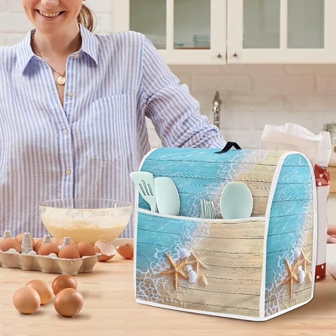 Starfish Kitchen Mixer Cover Compatible with 6-8 Quart, Novelty Decorations for Home Kitchen Appliance Dustproof Cover Universal for Air Fryers, Coffee Makers Gift for Holiday